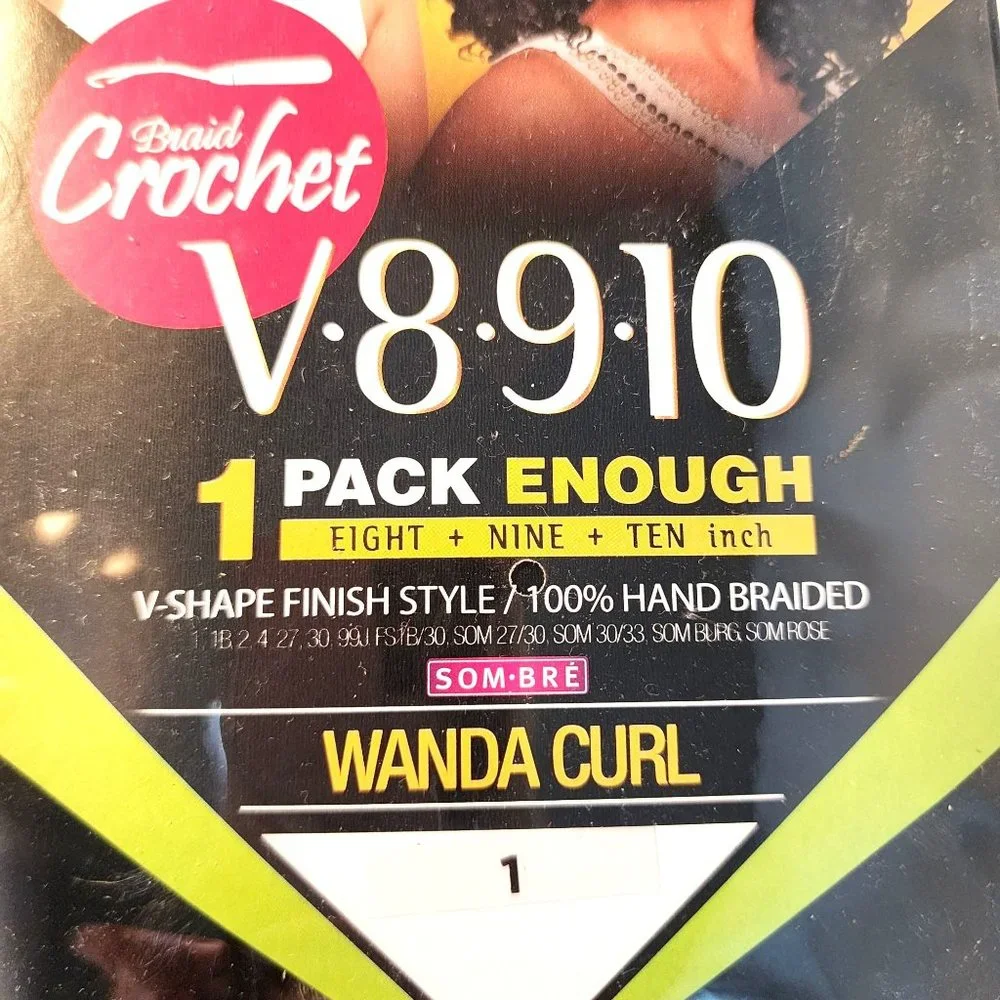 Zury Sis V8910 Crochet Braid Wanda Curl 8-10 Inch Synthetic Hair Black